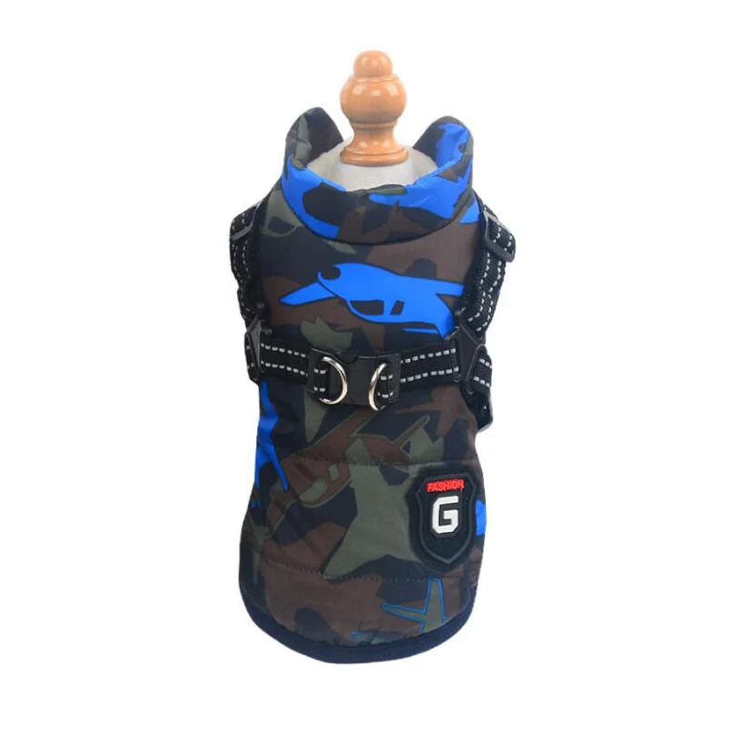 Winter Dog Clothes For Small Dogs Warm Fleece Large Dog Jacket Waterproof Pet Coat With Harness Chihuahua Clothing Puppy Costume - Image 2