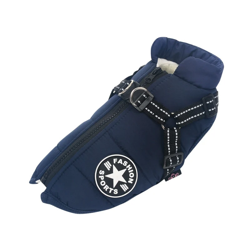 Winter Dog Clothes For Small Dogs Warm Fleece Large Dog Jacket Waterproof Pet Coat With Harness Chihuahua Clothing Puppy Costume - Image 5