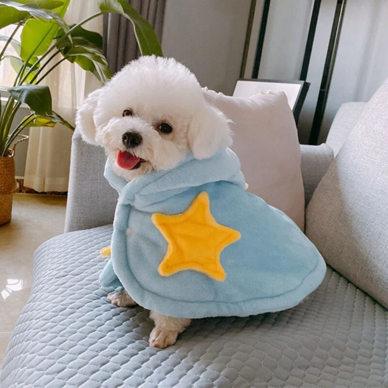 Winter Dog Soft Warm Pet Cat Dog Blanket Yorkshire Night Robe Flannel Thickened Hooded Pet Cloak Dog Pajamas Coat Nightwear - Image 3