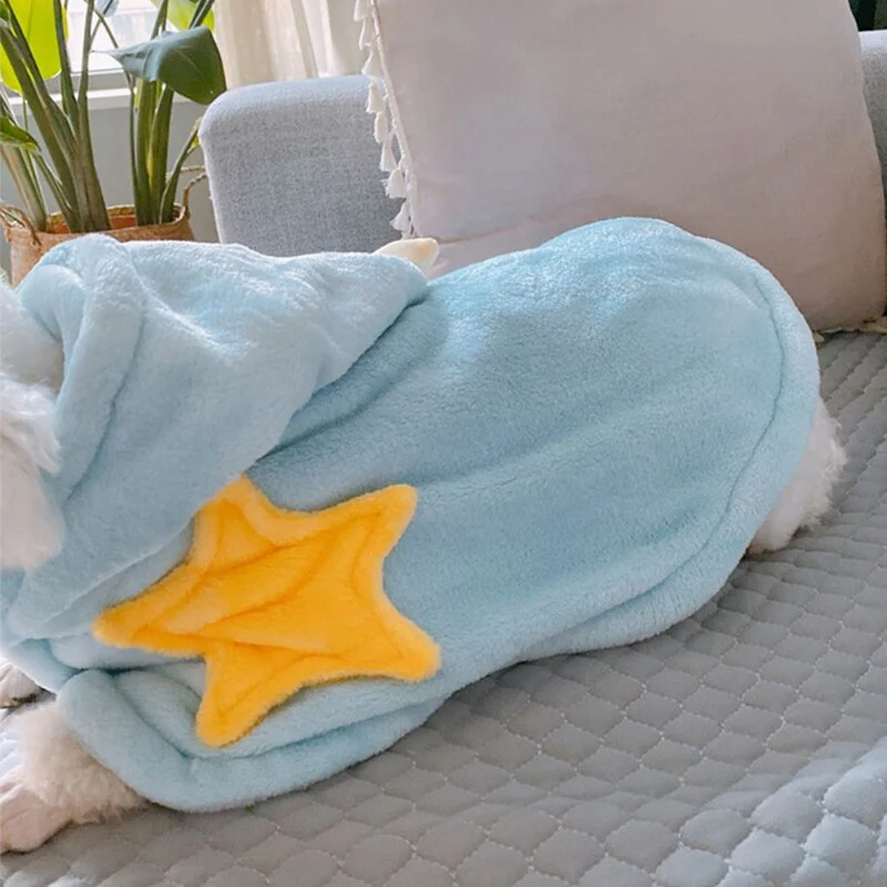 Winter Dog Soft Warm Pet Cat Dog Blanket Yorkshire Night Robe Flannel Thickened Hooded Pet Cloak Dog Pajamas Coat Nightwear - Image 5