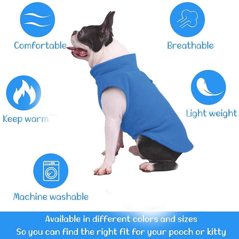 Winter Fleece Pet Dog Clothes Puppy Clothing French Bulldog Coat Pug Costumes Jacket For Small Dogs Chihuahua Vest Yorkie Kitten - Image 15