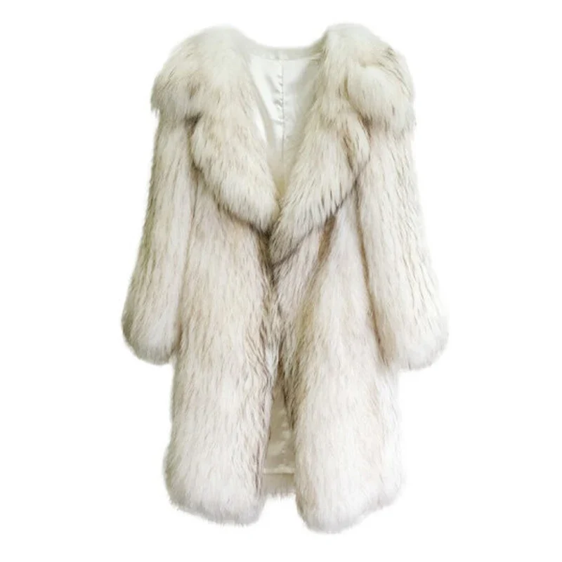 Winter fox fur imitation fur coat women's long new warm raccoon fur coat large size leisure windbreaker - Image 6