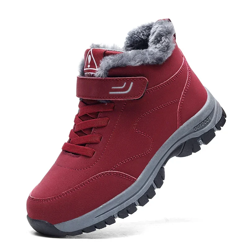 Winter Hiking Boots for Men Waterproof PU Leather Warm Snow Ankle Boots Outdoor Warm plush Non-slip Work High-top Casual Shoes - Image 6
