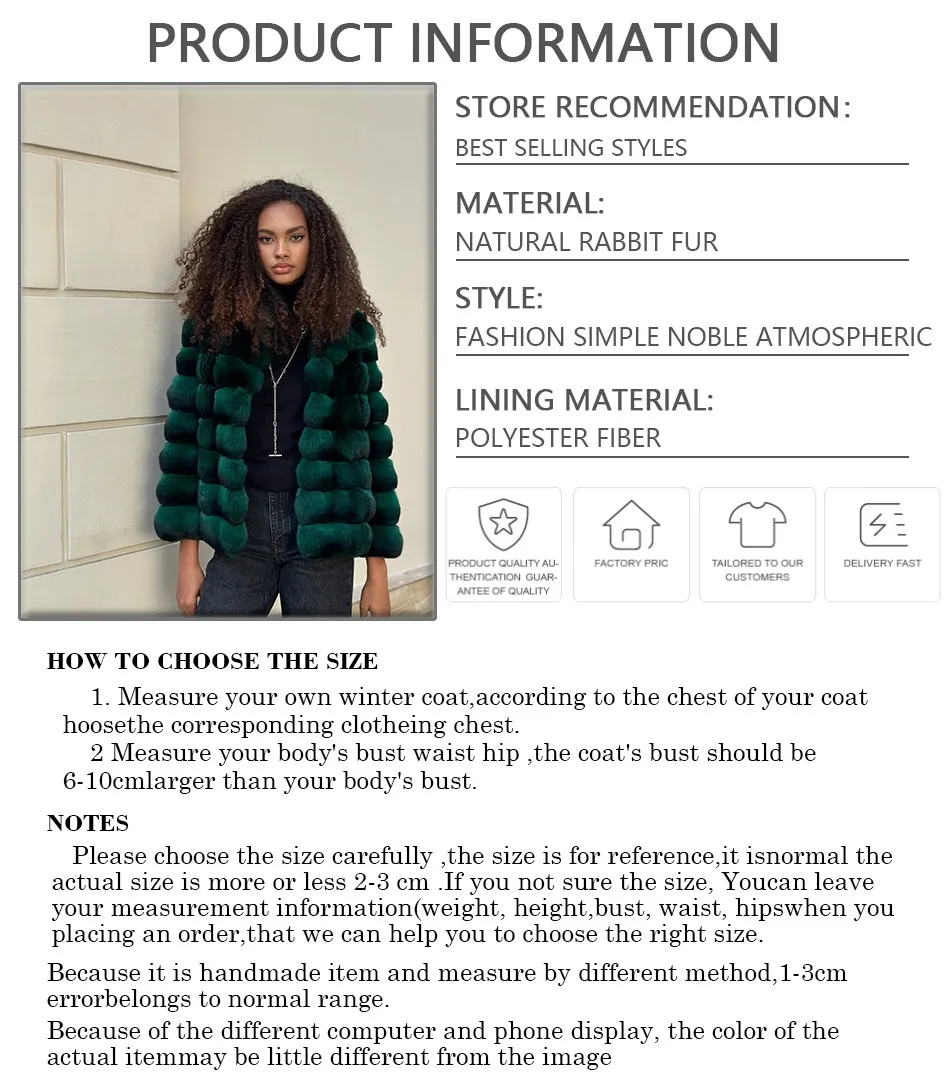 Winter Natural Rex Rabbit Fur Coat Women Short Fur Jackets Chinchilla Fur Best Seller Real Fur Jacket - Image 6