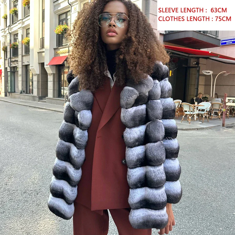 Winter Natural Rex Rabbit Fur Coat Women Short Fur Jackets Chinchilla Fur Best Seller Real Fur Jacket - Image 7
