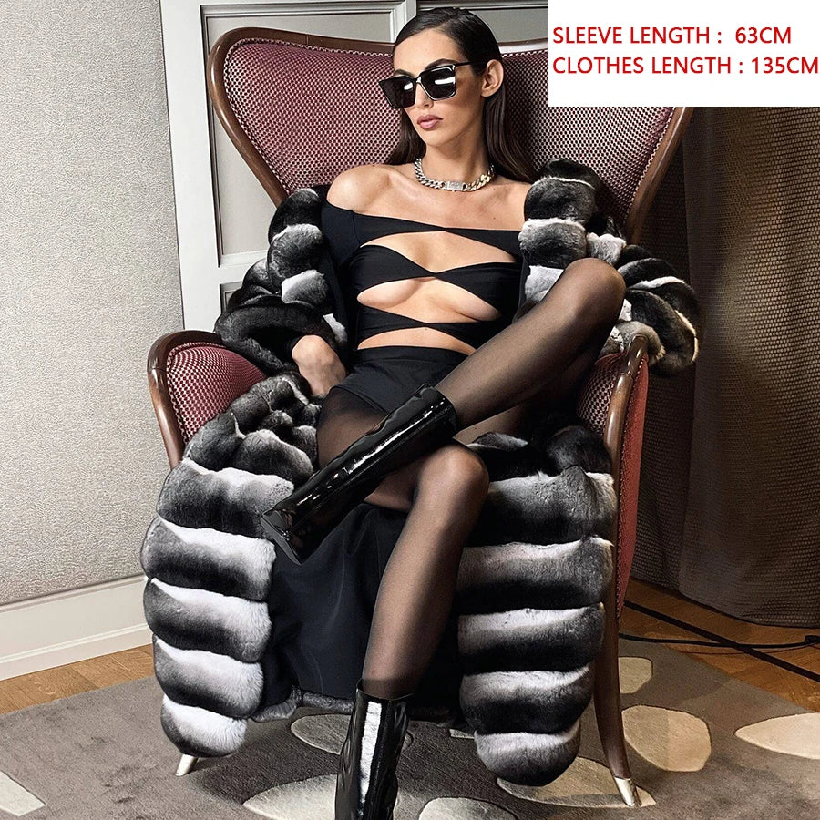 Winter Natural Rex Rabbit Fur Coat Women Short Fur Jackets Chinchilla Fur Best Seller Real Fur Jacket - Image 9