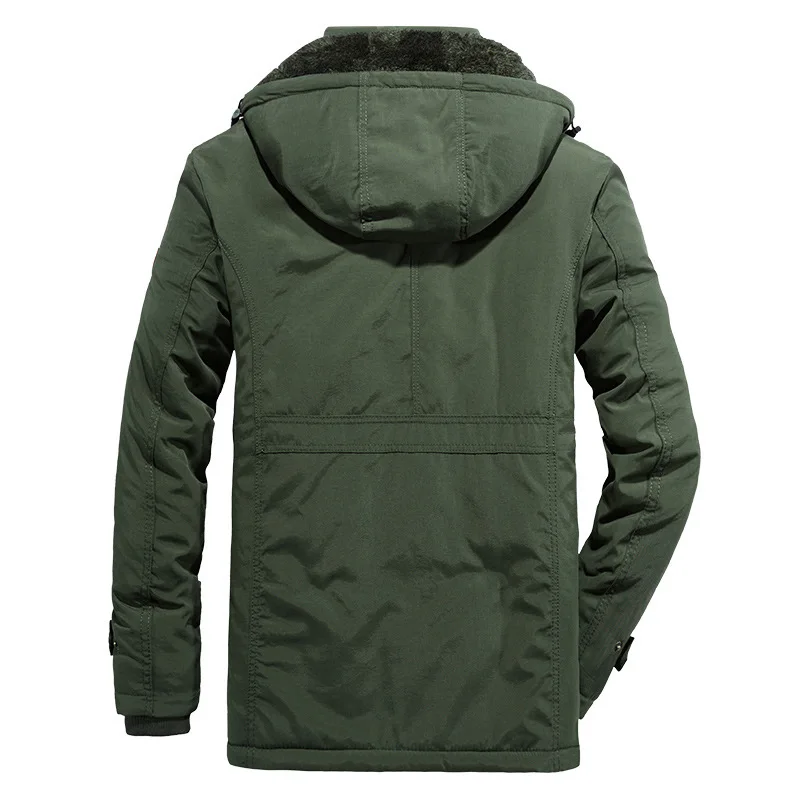 Winter parka men jacket Mens Plus velvet Men Hooded Windbreaker coats men's casual warm jackets coat Detachable hat L-6XL 8186 - Image 5