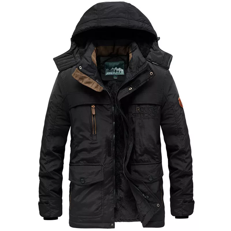 Winter parka men jacket Mens Plus velvet Men Hooded Windbreaker coats men's casual warm jackets coat Detachable hat L-6XL 8186 - Image 7