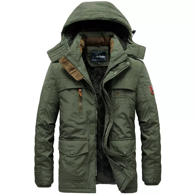 Winter parka men jacket Mens Plus velvet Men Hooded Windbreaker coats men's casual warm jackets coat Detachable hat L-6XL 8186 - Image 9
