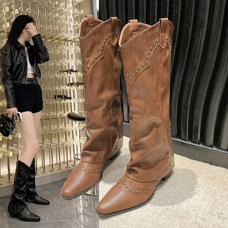 Winter Shoes Woman Thigh High Boots Fashion Back Zippers Long Knight Booties Ladies Thick Sole Girl Shoes - Image 2