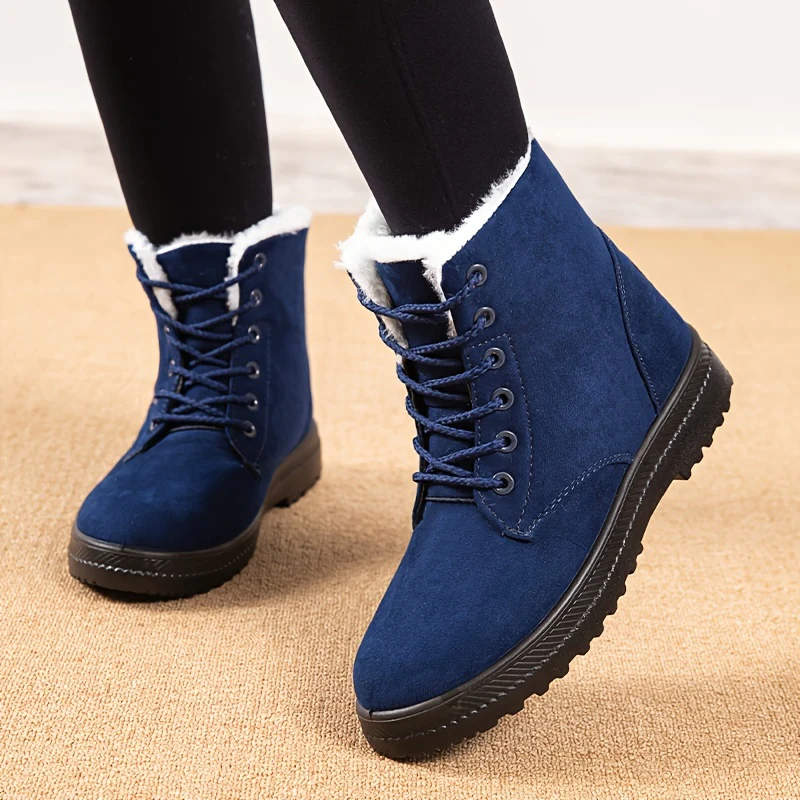 [Winter Snow Boots] Slip-Resistant & Plush Lined Women's Winter Snow Boots | PU Sole, Lace-Up Closure, Cushioned Insole - Cold Weather Boots for Everyday & Formal Outfits - Extended Sizes up to US Women's 44 (EU 43) - Black B - Image 15