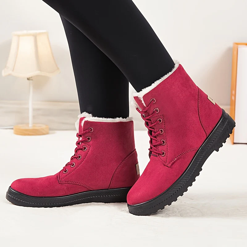 [Winter Snow Boots] Slip-Resistant & Plush Lined Women's Winter Snow Boots | PU Sole, Lace-Up Closure, Cushioned Insole - Cold Weather Boots for Everyday & Formal Outfits - Extended Sizes up to US Women's 44 (EU 43) - Black B - Image 16