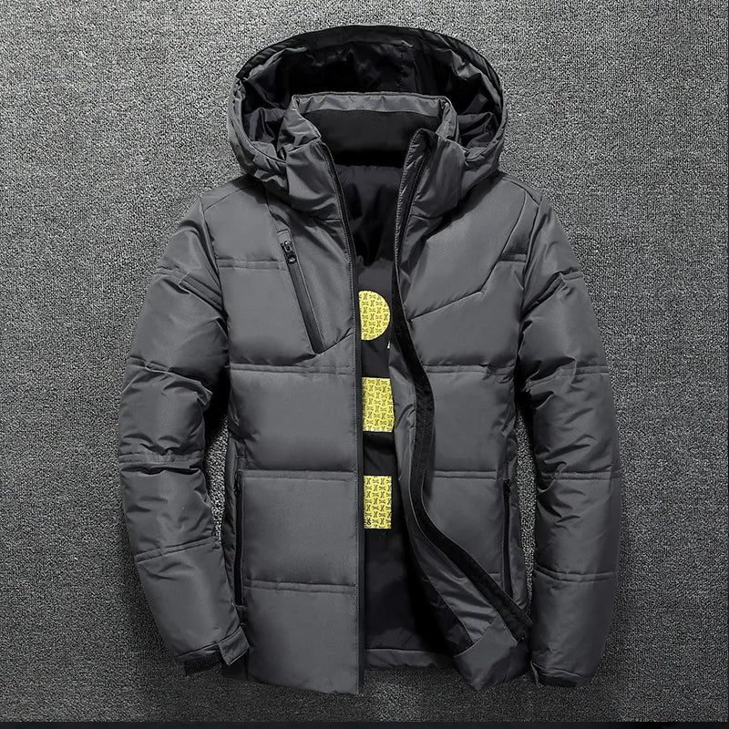 Winter Warm Men Jacket Coat Casual Autumn Stand Collar Puffer Thick Hat White Duck Parka Male Men's Winter Down Jacket With Hood - Image 3
