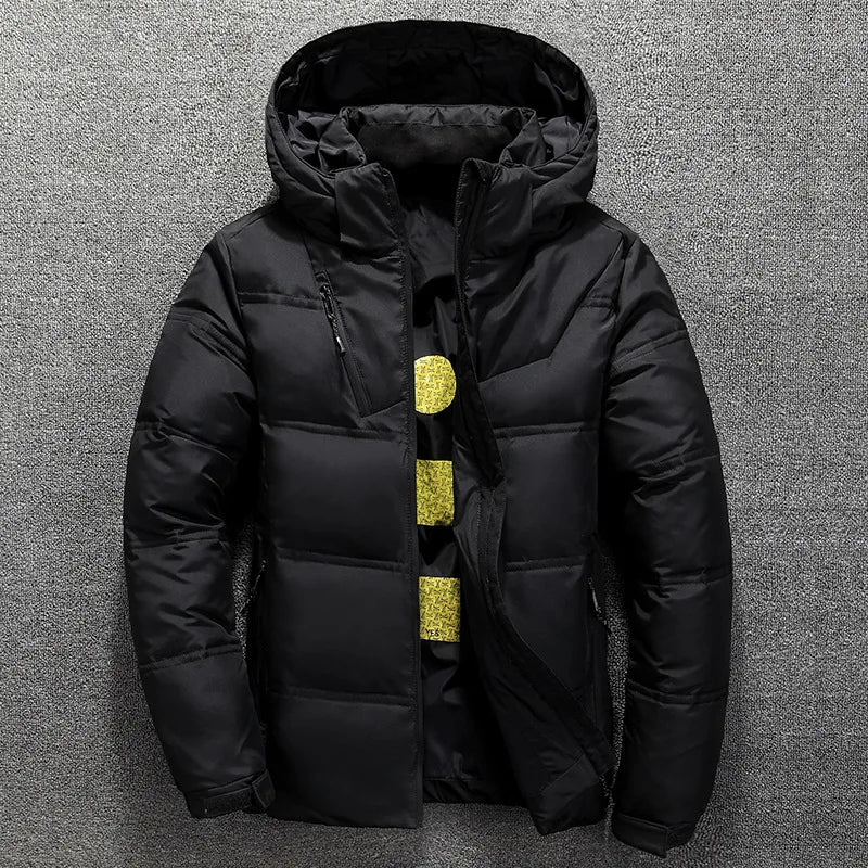 Winter Warm Men Jacket Coat Casual Autumn Stand Collar Puffer Thick Hat White Duck Parka Male Men's Winter Down Jacket With Hood - Image 6