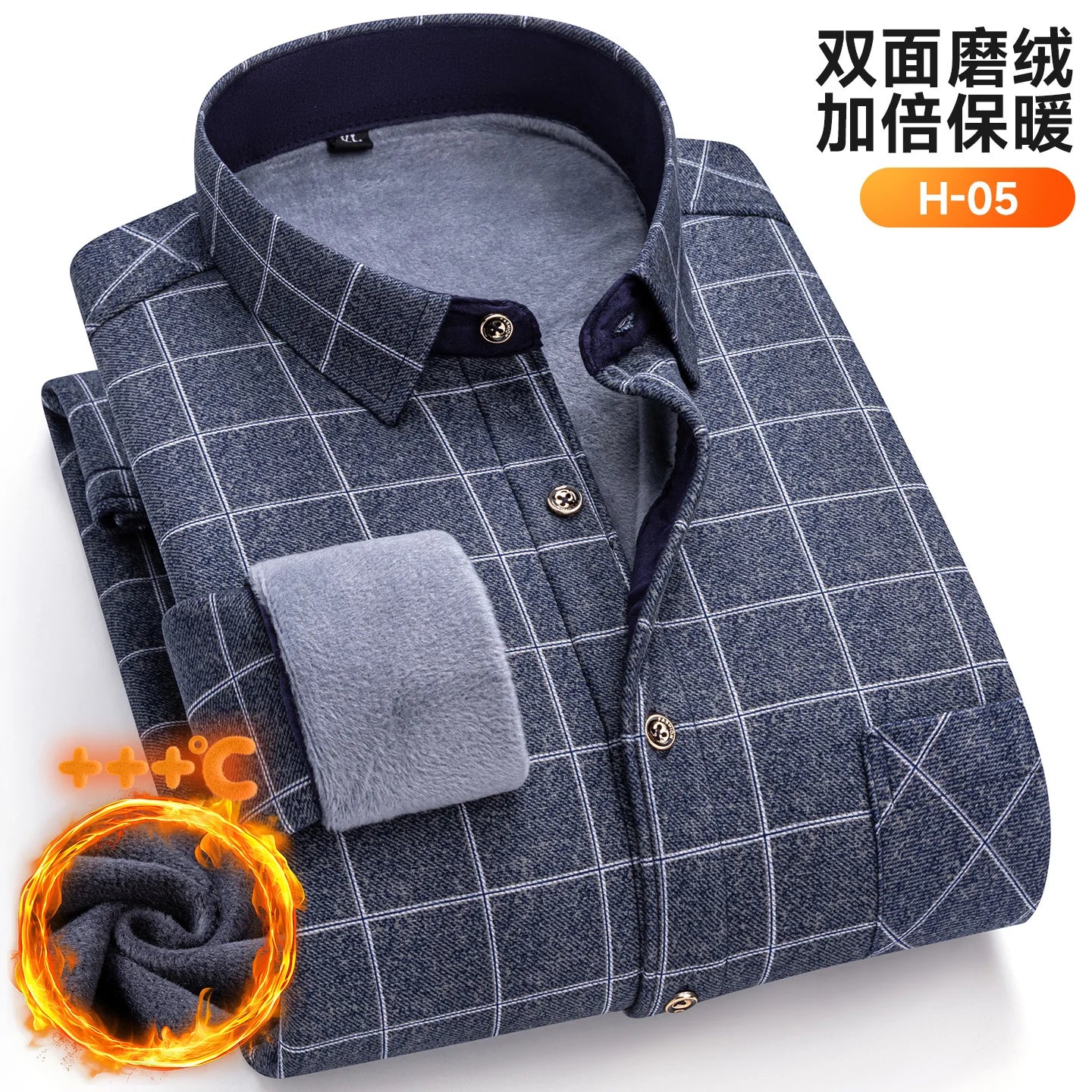Winter Warm Men's Plaid Shirts Thickened Flannel Casual Menswear Long Sleeve Plus Size Office Workwear Casual Male Check Shirts - Image 14