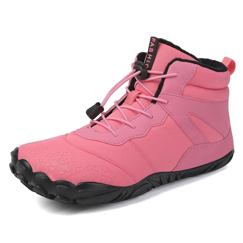 Winter Warm Running Barefoot Shoes Women Men Rubber High Ankle Boots Waterproof Non-Slip Breathable for Trekking Climbing - Image 11