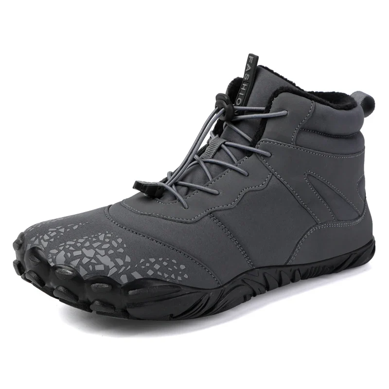 Winter Warm Running Barefoot Shoes Women Men Rubber High Ankle Boots Waterproof Non-Slip Breathable for Trekking Climbing - Image 9