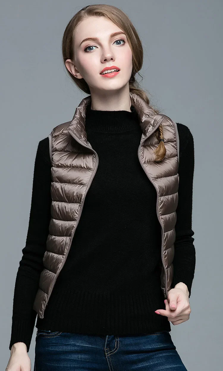 Winter Women 90% White Duck Down Vest Ultra Light Vest Jacket Autumn Winter Sleeveless Coat Waistcoat - Image 11