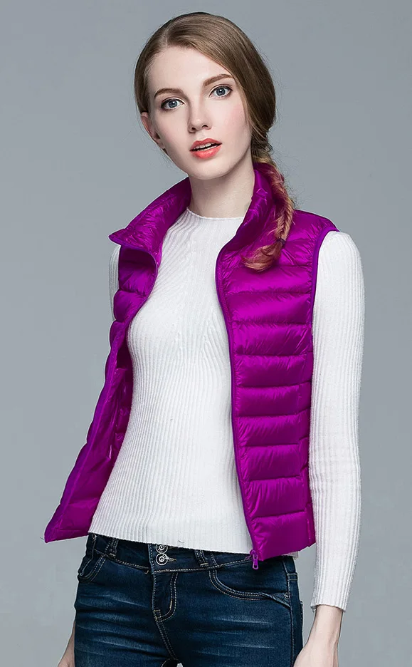 Winter Women 90% White Duck Down Vest Ultra Light Vest Jacket Autumn Winter Sleeveless Coat Waistcoat - Image 14