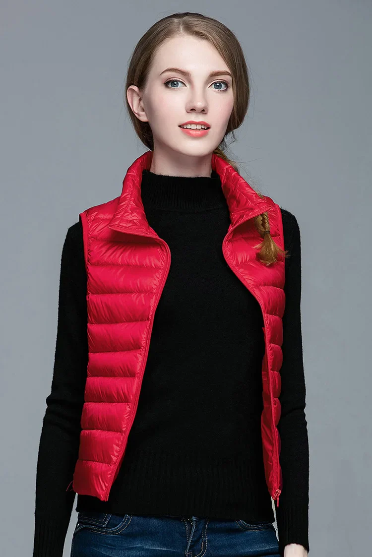 Winter Women 90% White Duck Down Vest Ultra Light Vest Jacket Autumn Winter Sleeveless Coat Waistcoat - Image 16