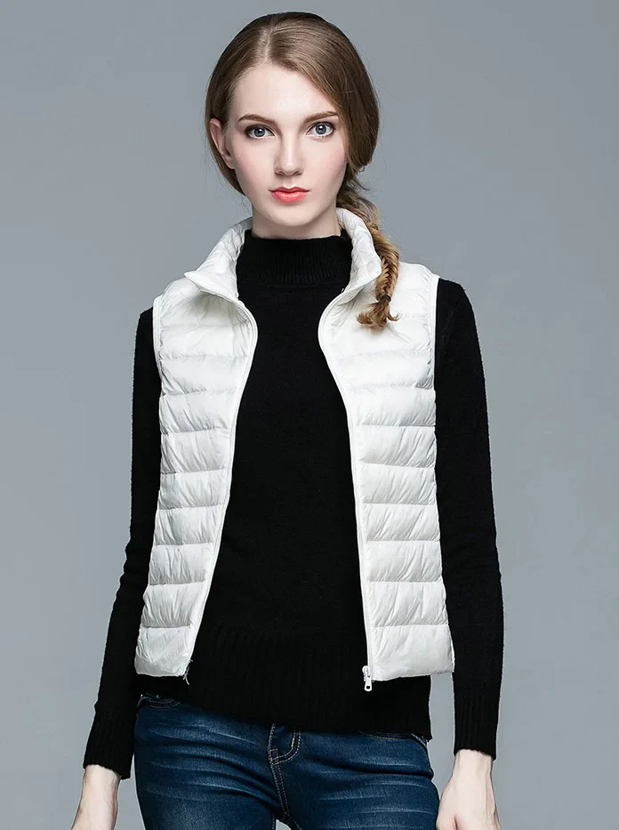 Winter Women 90% White Duck Down Vest Ultra Light Vest Jacket Autumn Winter Sleeveless Coat Waistcoat - Image 17