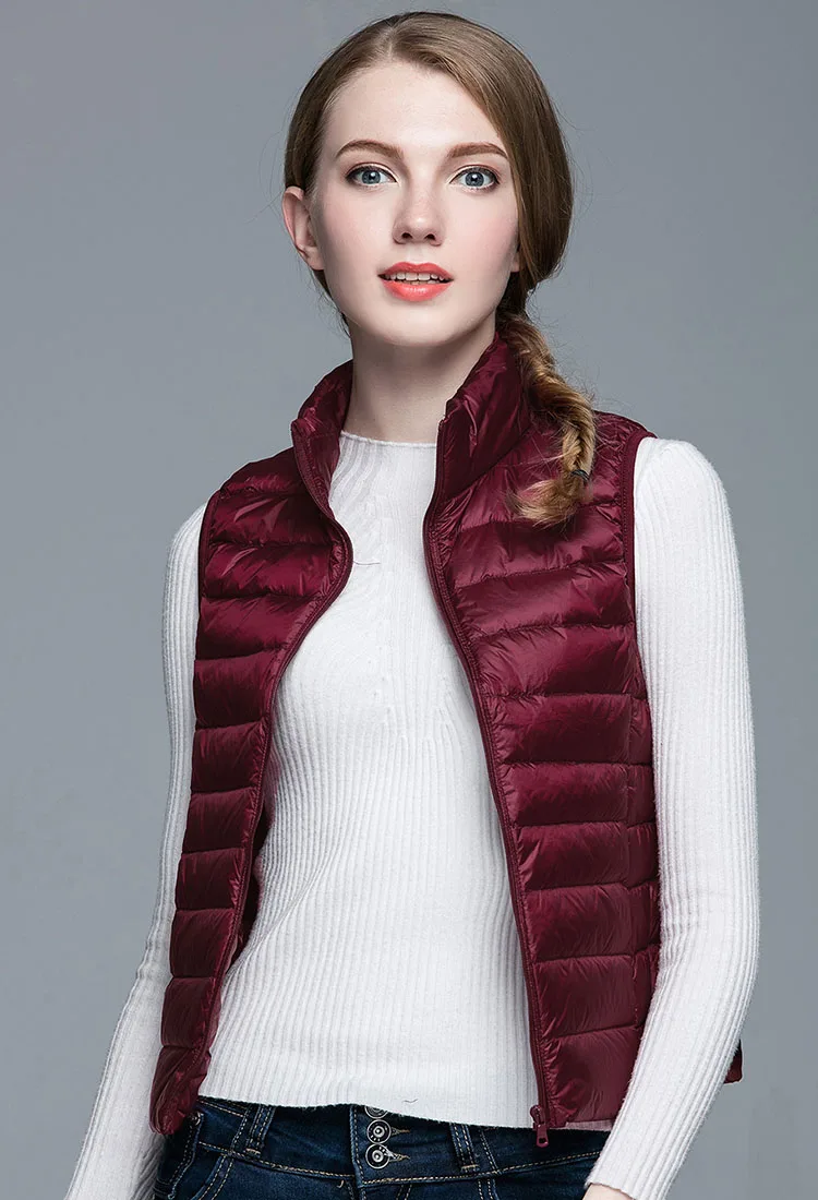 Winter Women 90% White Duck Down Vest Ultra Light Vest Jacket Autumn Winter Sleeveless Coat Waistcoat - Image 18