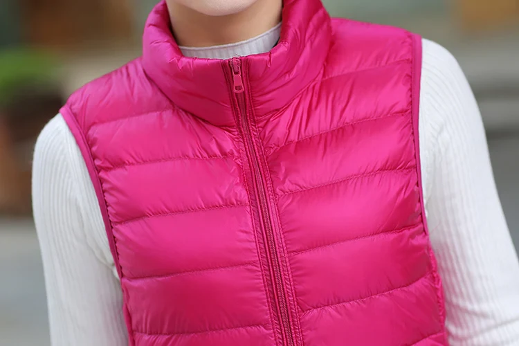 Winter Women 90% White Duck Down Vest Ultra Light Vest Jacket Autumn Winter Sleeveless Coat Waistcoat - Image 5