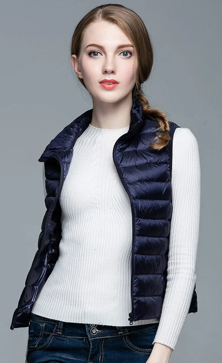 Winter Women 90% White Duck Down Vest Ultra Light Vest Jacket Autumn Winter Sleeveless Coat Waistcoat - Image 8