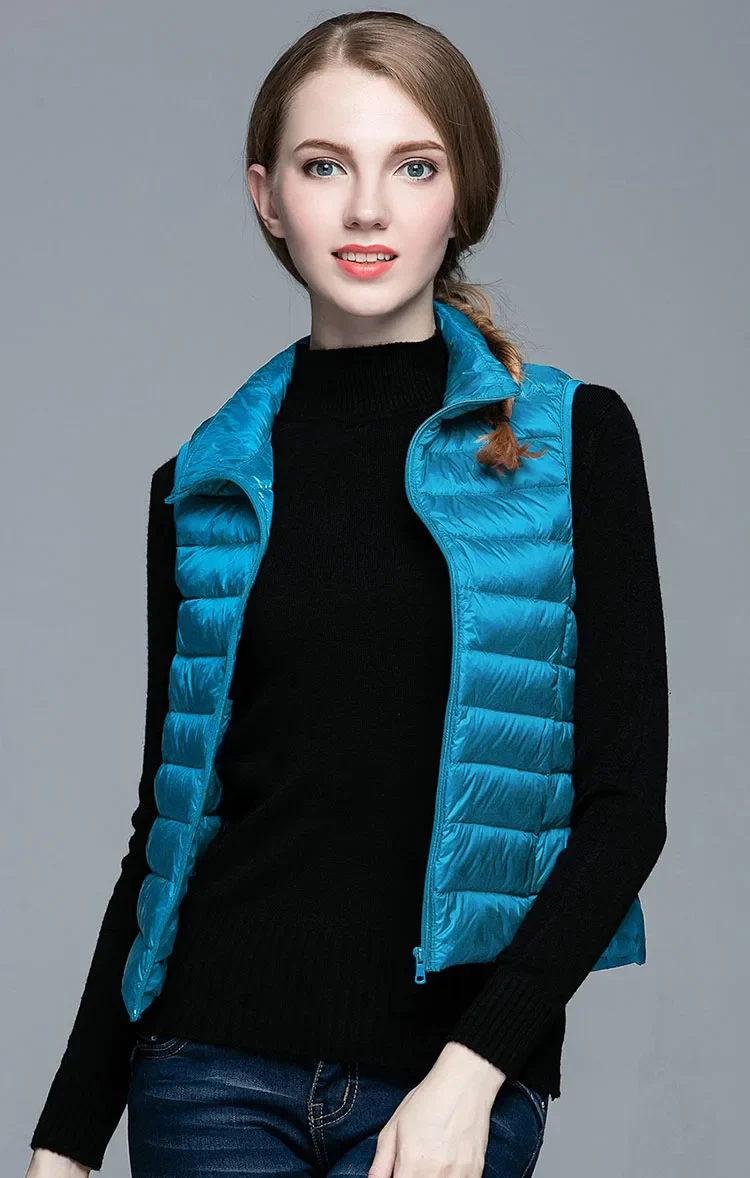 Winter Women 90% White Duck Down Vest Ultra Light Vest Jacket Autumn Winter Sleeveless Coat Waistcoat - Image 9