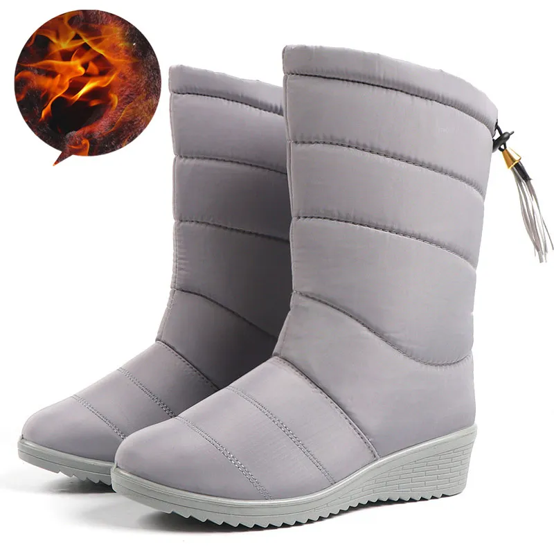 Winter Women Boots Ankle Boots Down Snow Boots Waterproof Tassel Winter Shoes Women Warm Fur Black Boots Female Botas Mujer - Image 10