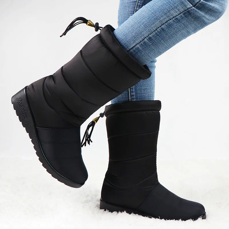 Winter Women Boots Ankle Boots Down Snow Boots Waterproof Tassel Winter Shoes Women Warm Fur Black Boots Female Botas Mujer - Image 2