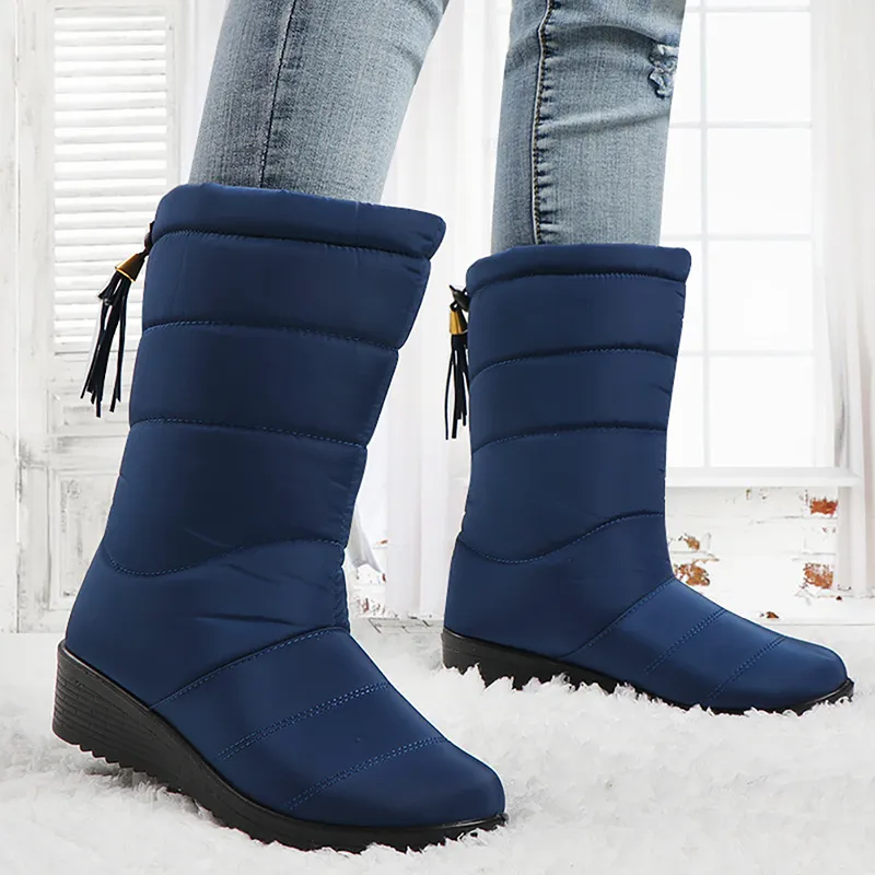 Winter Women Boots Ankle Boots Down Snow Boots Waterproof Tassel Winter Shoes Women Warm Fur Black Boots Female Botas Mujer - Image 3
