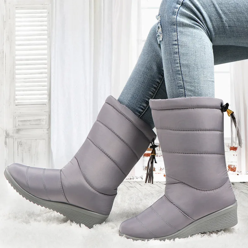 Winter Women Boots Ankle Boots Down Snow Boots Waterproof Tassel Winter Shoes Women Warm Fur Black Boots Female Botas Mujer - Image 4