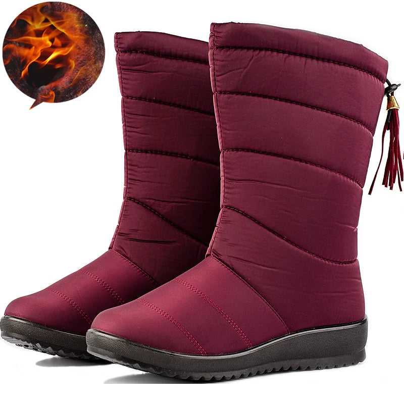 Winter Women Boots Ankle Boots Down Snow Boots Waterproof Tassel Winter Shoes Women Warm Fur Black Boots Female Botas Mujer - Image 7