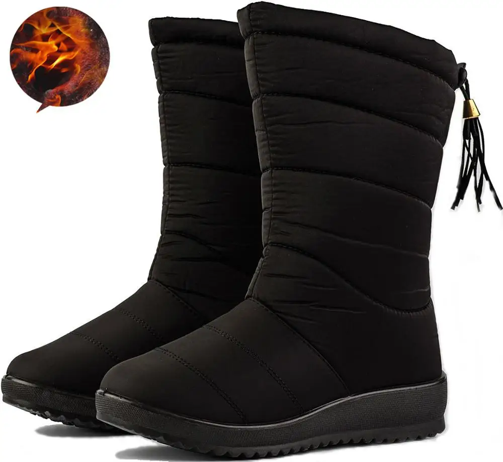 Winter Women Boots Ankle Boots Down Snow Boots Waterproof Tassel Winter Shoes Women Warm Fur Black Boots Female Botas Mujer - Image 8
