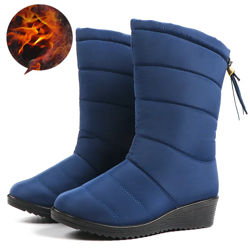 Winter Women Boots Ankle Boots Down Snow Boots Waterproof Tassel Winter Shoes Women Warm Fur Black Boots Female Botas Mujer - Image 9