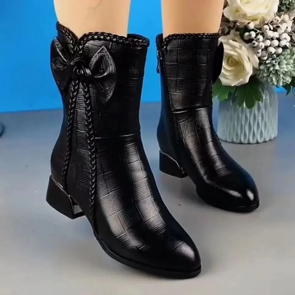 Winter Women Boots Faux Leather Snow Boots Warm Ankle Boots Women's Ankle Boots Size 40 - Image 3