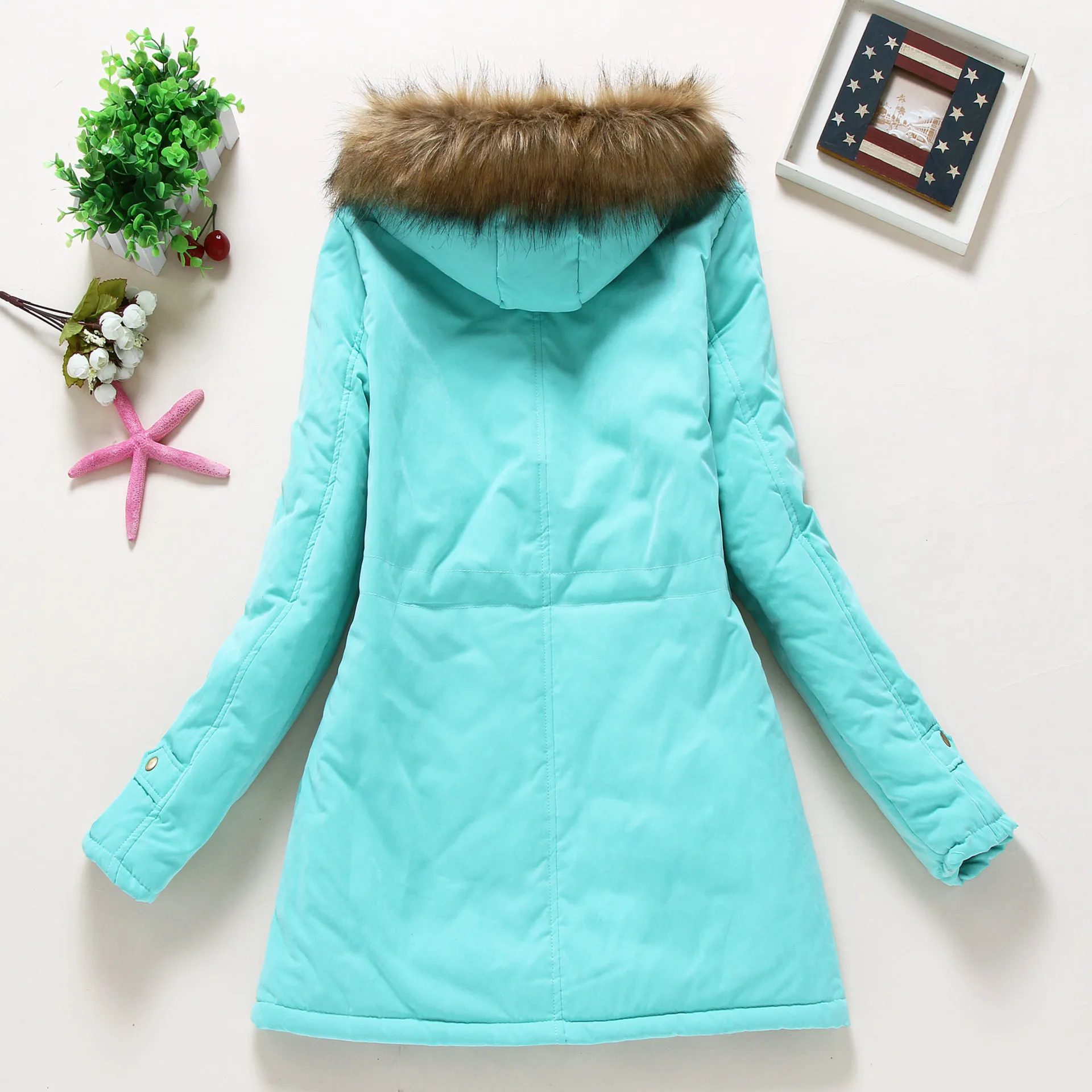 Winter women coat 2019 Women's Parka Casual Outwear Military Hooded fur Coat Down Jackets Winter Coat for Female CC001 - Image 5