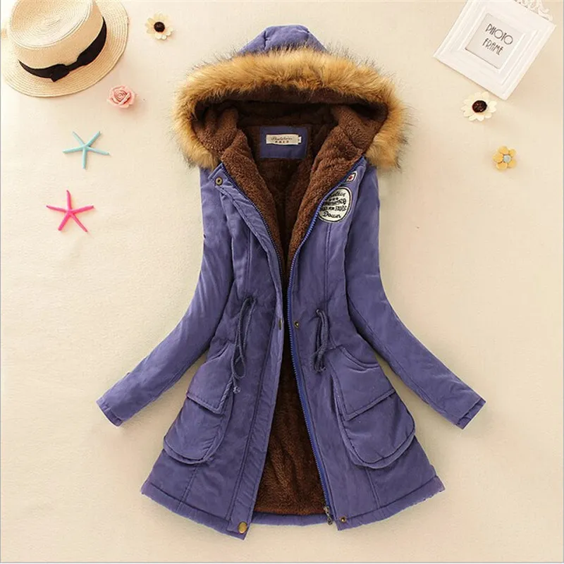 Winter women coat 2019 Women's Parka Casual Outwear Military Hooded fur Coat Down Jackets Winter Coat for Female CC001 - Image 7