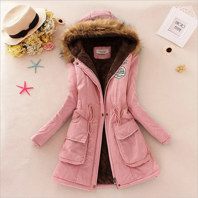 Winter women coat 2019 Women's Parka Casual Outwear Military Hooded fur Coat Down Jackets Winter Coat for Female CC001 - Image 9