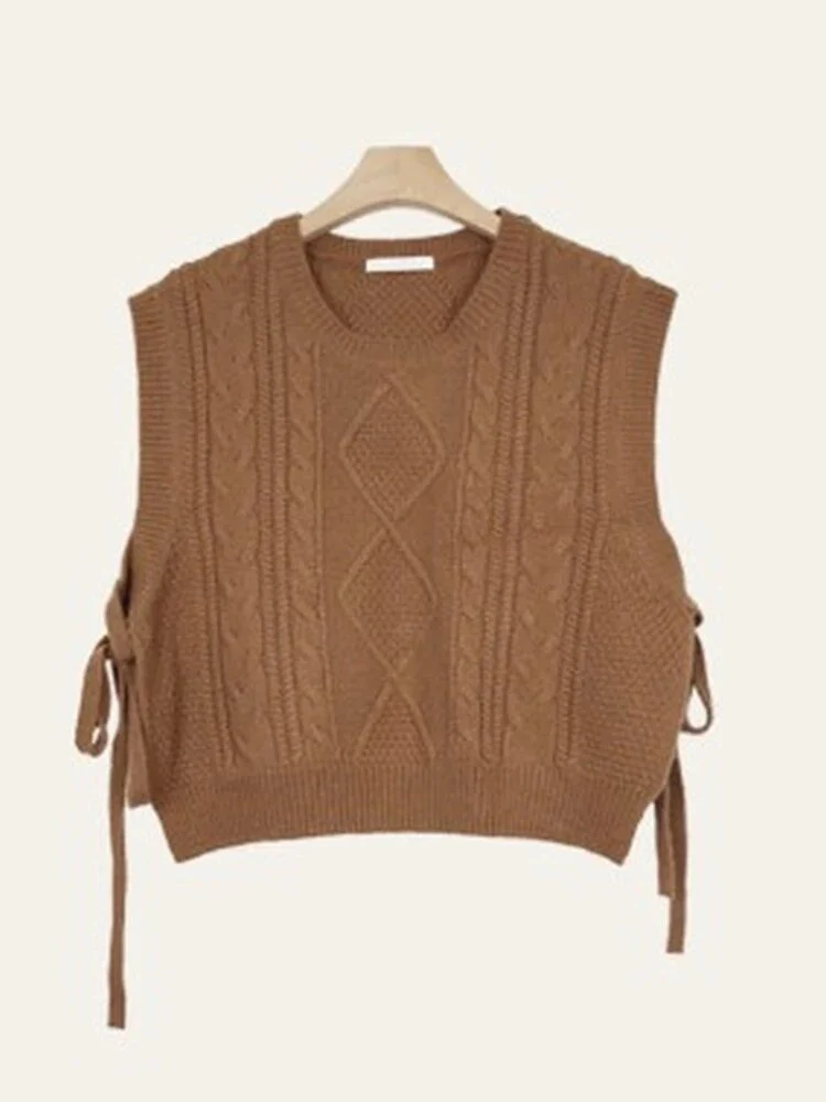 Winter Women Sweater Vest Pullover Female Knitting Overszie Sweaters Sleeveless Tank Girls Loose Elegant Knitted Thick New - Image 6