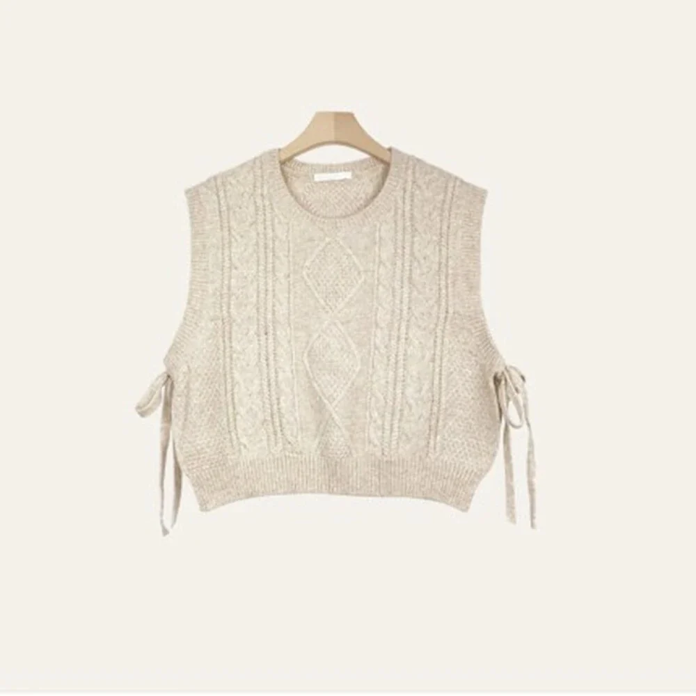 Winter Women Sweater Vest Pullover Female Knitting Overszie Sweaters Sleeveless Tank Girls Loose Elegant Knitted Thick New - Image 8