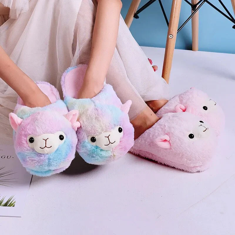 Winter Women Warm Indoor Slippers Ladies Fashion Cute Pink Pig Shoes Women's Soft Short Furry Plush Home Floor Slipper SH467 - Image 2