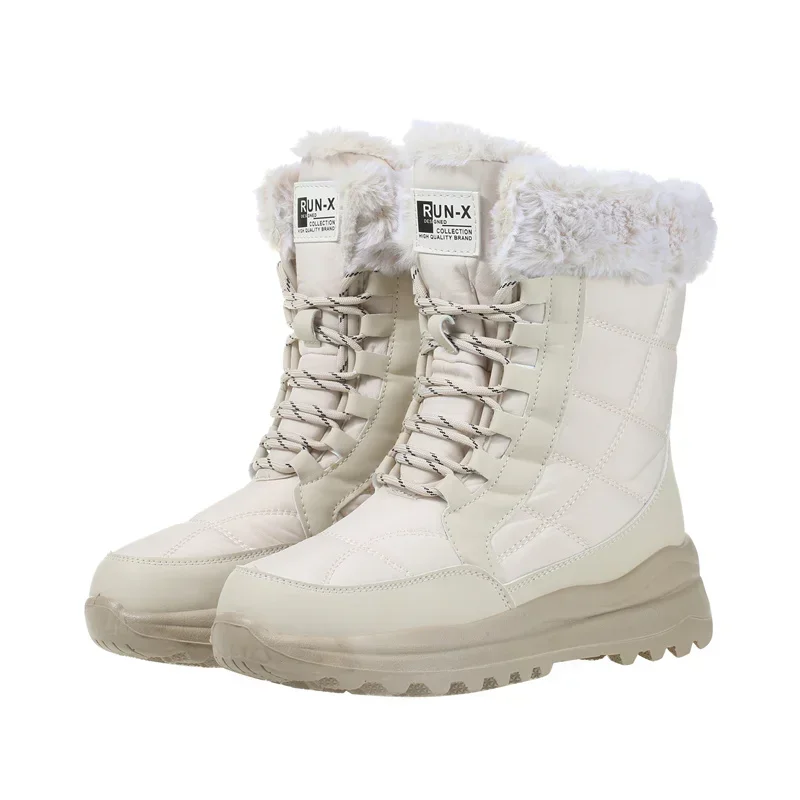 Winter Women's Boots Non-slip Plush Warm Snow Boots for Women Lace Up Platform Ankle Boots Comfortable Flat Shoes Cotton Shoes - Image 10