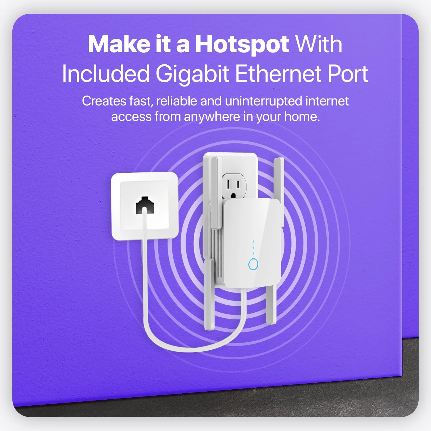 WLM Fastest WiFi Extender Signal Booster for Home - Up to 9000 sq. ft Coverage, Easy Set Up WiFi Repeater Wireless Signal Booster with Ethernet Port, Long Range, Ultra-Stable Router Internet Booster - Image 2