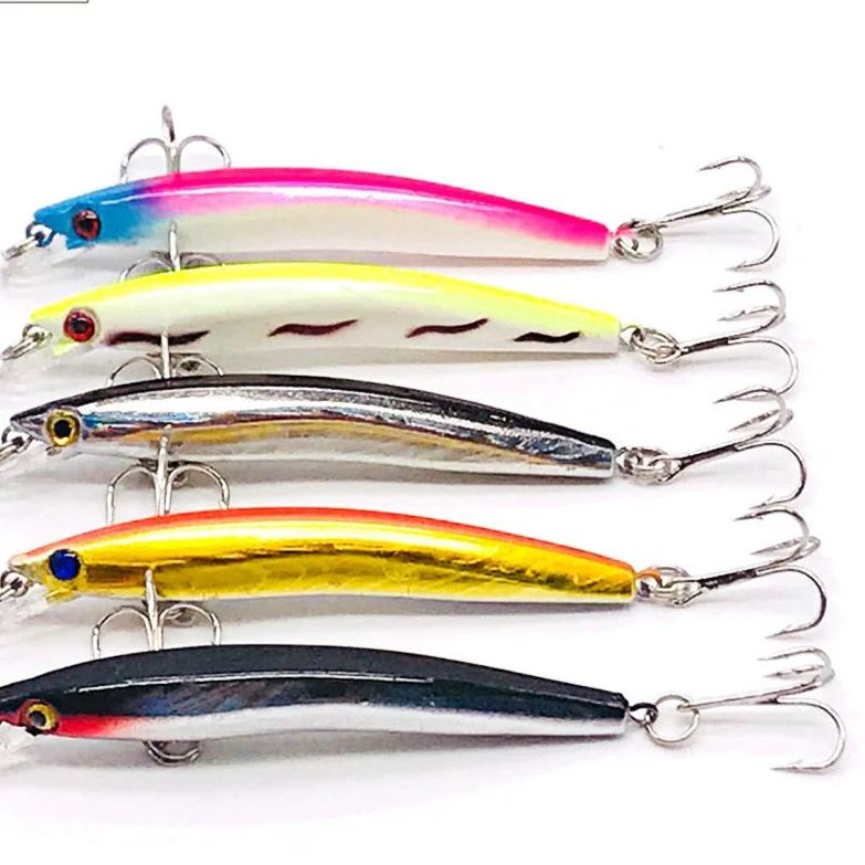 Wobbler Minnow Floating Hard Plastic Artificial Bait For Fishing Lure Tackle Bass 8cm 3d Eyes Topwater 2 Fish Hook Crankbait 1pc - Image 9