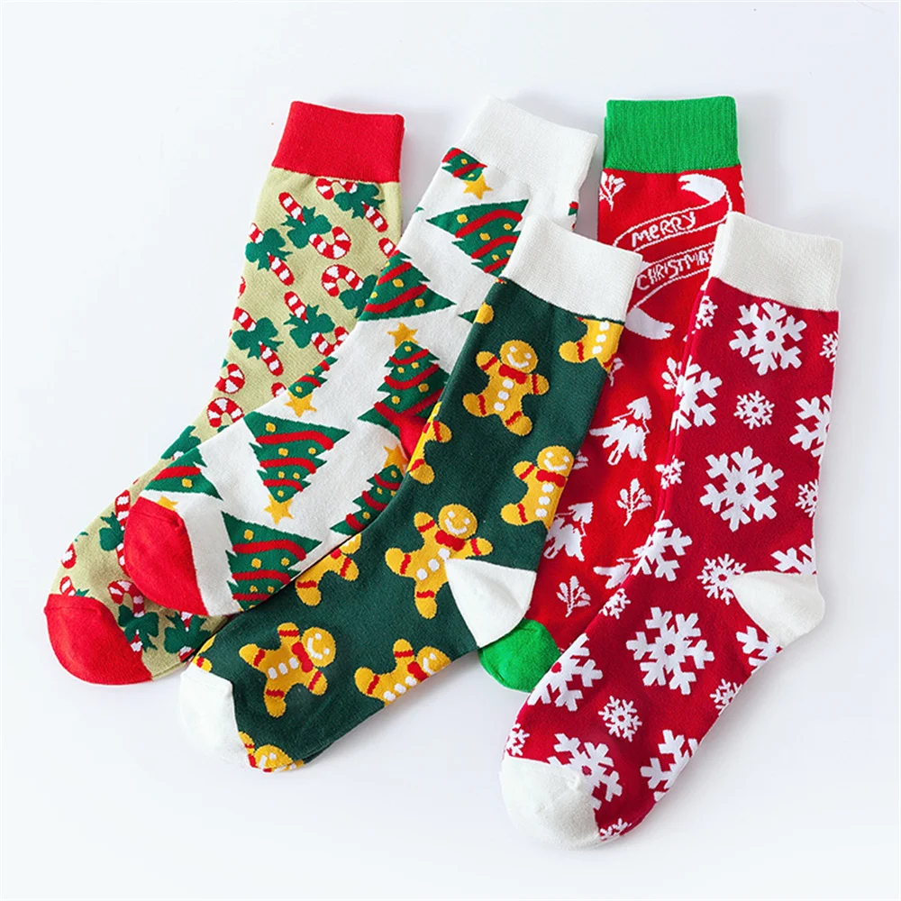 Woman Christmas Socks Funny Xmas Tree Snowflake Gingerbread man Candy Cane Cotton Tube Crew Happy Sock Men New Year Funny Sokken - Image 3