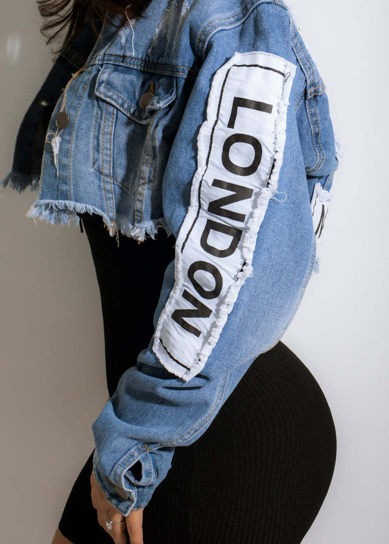Woman Trendy Casual Denim Jeans Jacket Patched Denim Jacket Spring 2022 Adult Women's Crop Jeans Jacket - Image 3