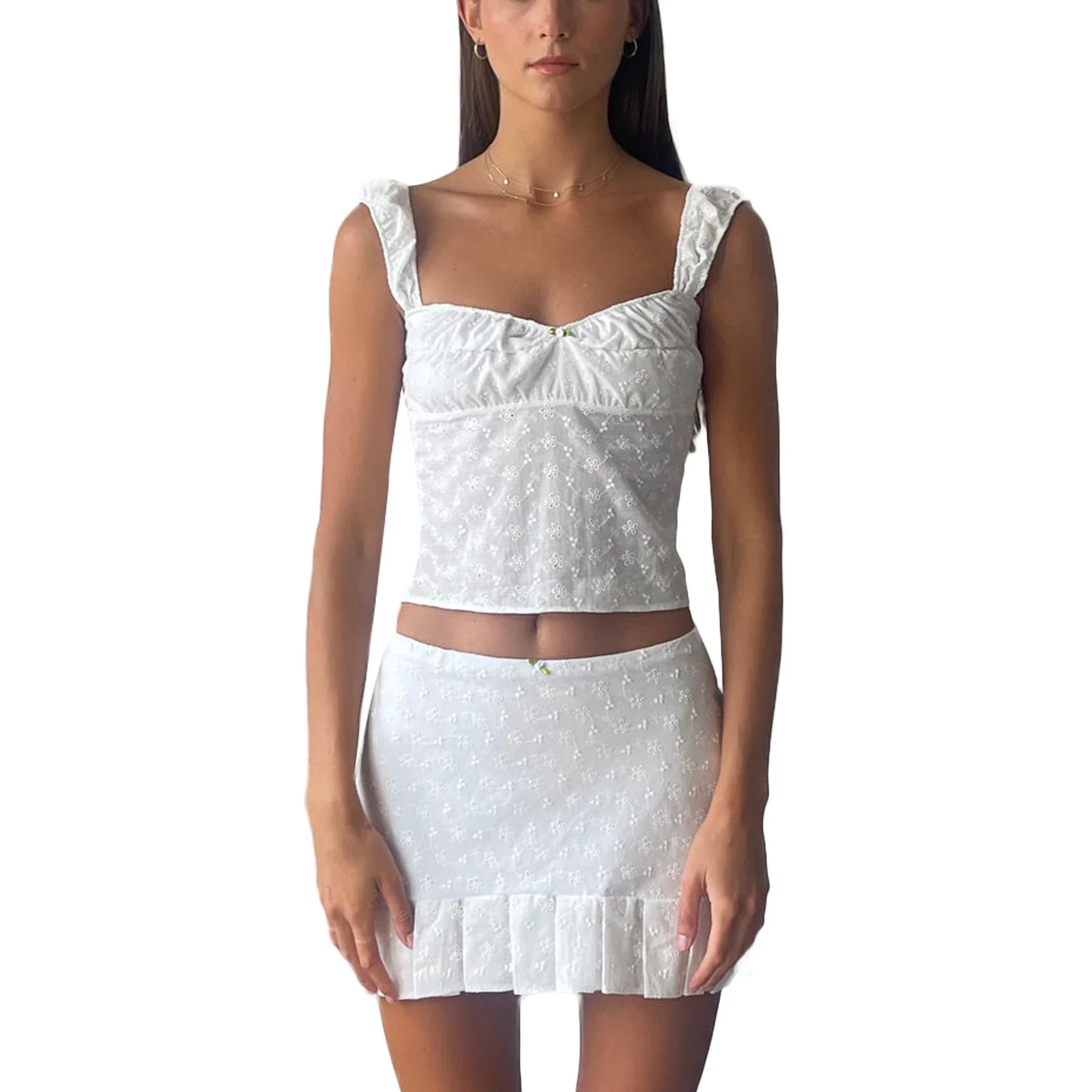 Women 2 Piece Mini Skirt Set Sheer Mesh Long Sleeve Crop Top Irregular Bodycon Short Skirt Summer Ruffle Tassels Suit Sets - Image 25