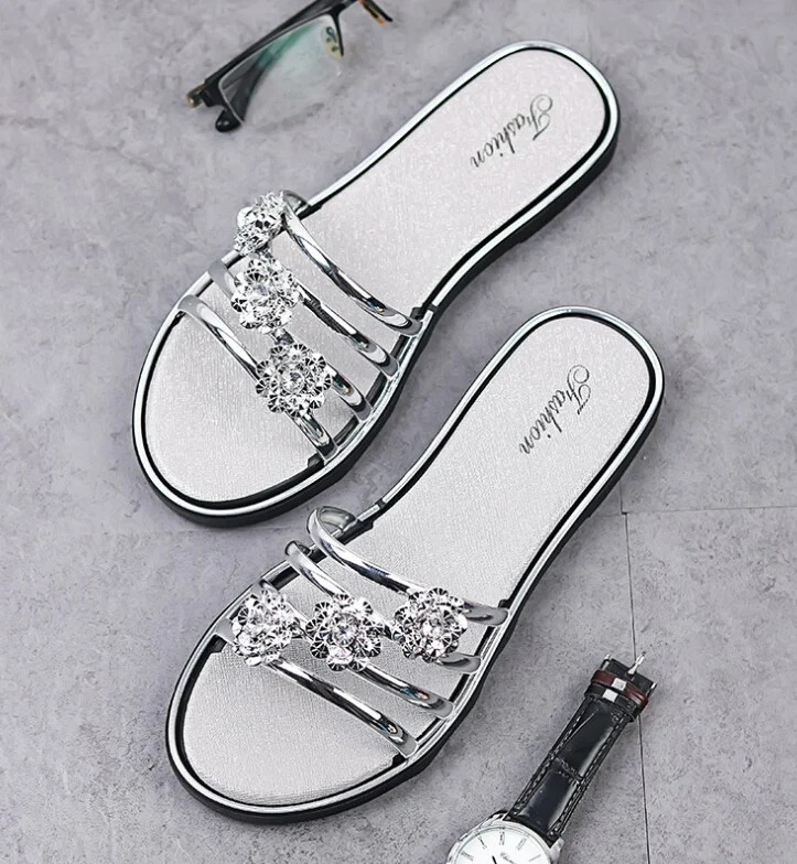 Sexy Women's Flat Flip Flops Fashion Casual Slippers Flower Lightweight Sandals - Image 3